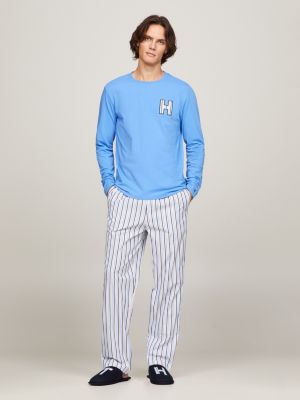 Members Only Men's Fleece Sleep Pant with Two Side Pockets - Multi Colored  Loungewear, Relaxed Fit Pajama Pants for Men, LT Blue Plaids