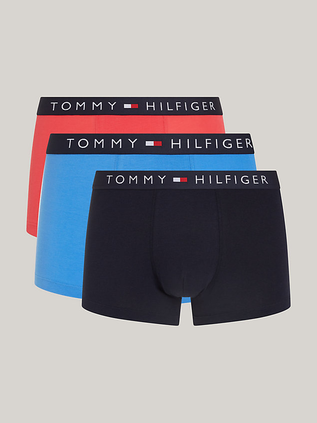 pink 3-pack th original logo waistband trunks for men tommy hilfiger