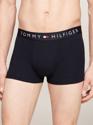 black 3-pack th original waistband trunks for men tommy hilfiger