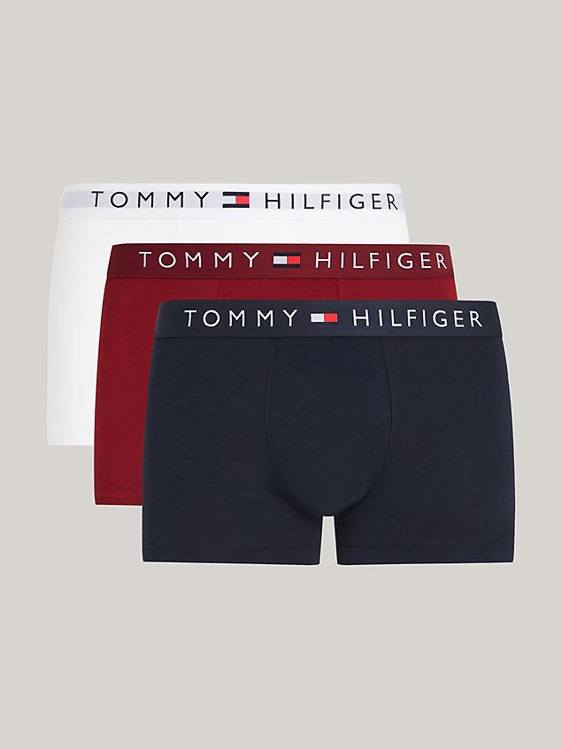 blue 3-pack th original logo trunks for men tommy hilfiger