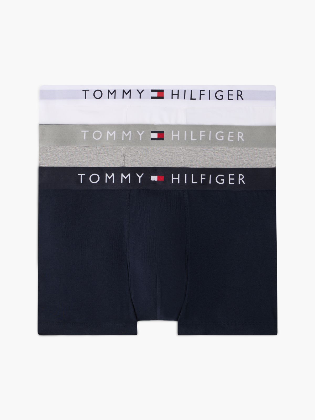 3-Pack TH Original Logo Waistband Trunks — Grey