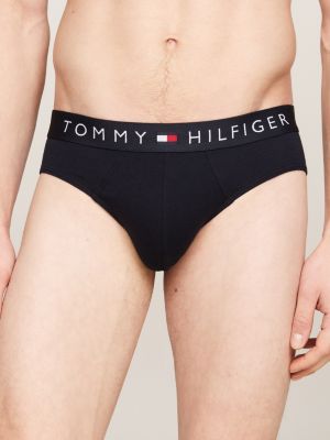 blue 3-pack th original logo waistband briefs for men tommy hilfiger