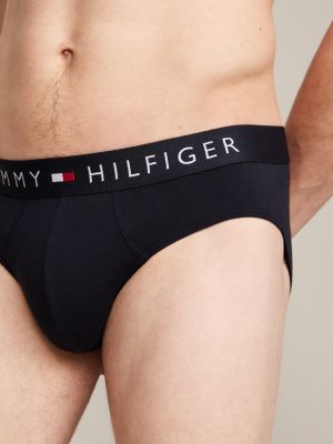 blue 3-pack th original logo waistband briefs for men tommy hilfiger