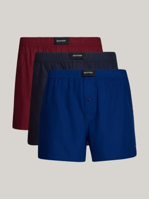 3-Pack Hilfiger Monotype Woven Boxer Shorts, Blue
