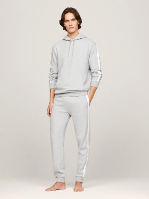 grey th established lounge-hoodie mit logo für herren - tommy hilfiger