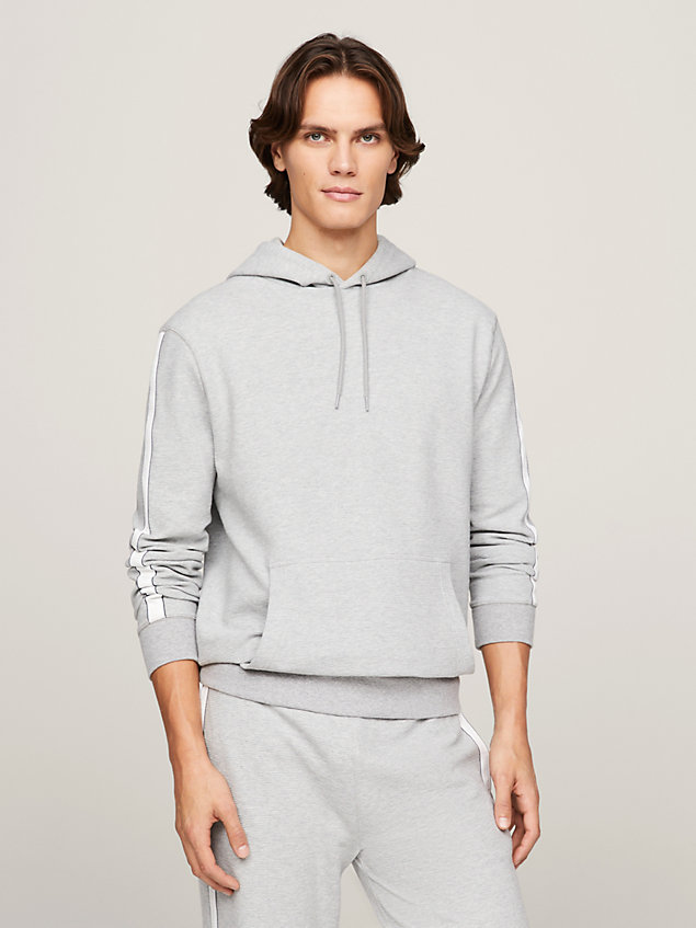 grey th established lounge-hoodie mit logo für herren - tommy hilfiger