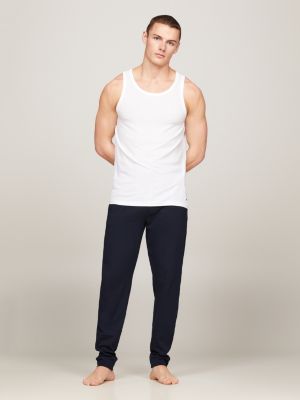 white hilfiger monotype lounge-tanktop mit flag für herren - tommy hilfiger