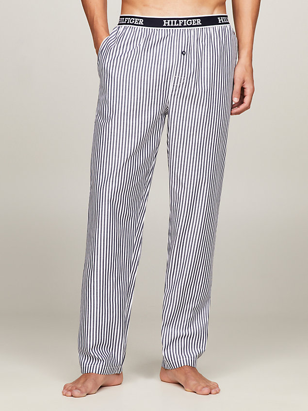 blue hilfiger monotype woven lounge trousers for men tommy hilfiger