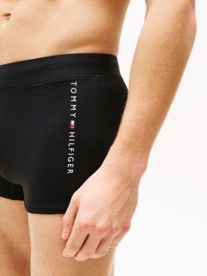 black original logo swim trunks for men tommy hilfiger