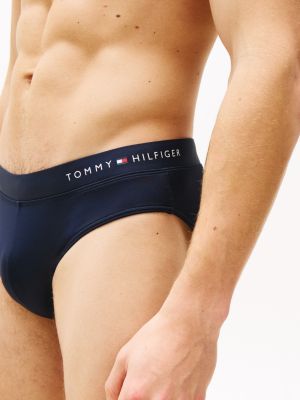 blue original logo swim briefs for men tommy hilfiger