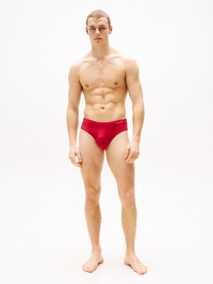 slip de bain original à logo rouge pour hommes tommy hilfiger