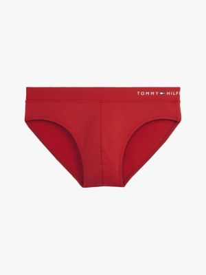 rood original zwembroek met logo voor heren - tommy hilfiger