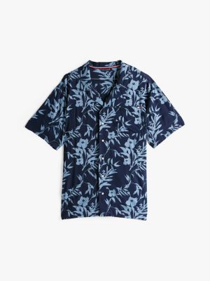 multi print bowling shirt for men tommy hilfiger