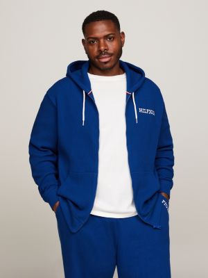 Sweat a capuche Plus Hilfiger Monotype zippe Bleu Tommy Hilfiger