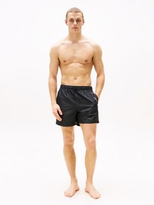 schwarz original mittellange badeshorts mit tunnelzug für herren - tommy hilfiger