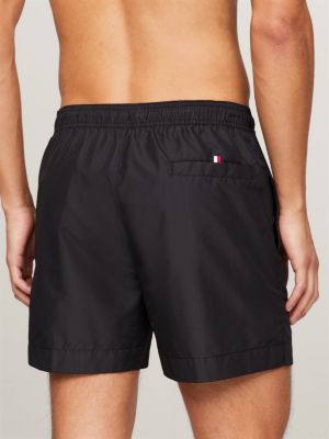 schwarz original mittellange badeshorts mit tunnelzug für herren - tommy hilfiger