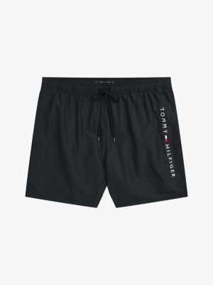 schwarz original mittellange badeshorts mit tunnelzug für herren - tommy hilfiger