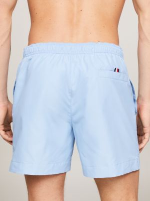 blue th original drawstring mid length swim shorts for men tommy hilfiger