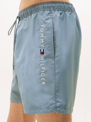 blue original drawstring mid length swim shorts for men tommy hilfiger