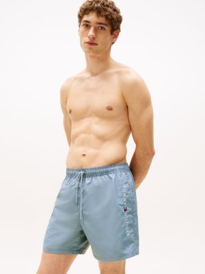 blue original mittellange badeshorts mit tunnelzug für herren - tommy hilfiger