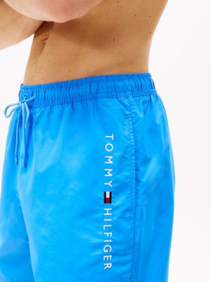 blau original mittellange badeshorts mit tunnelzug für herren - tommy hilfiger