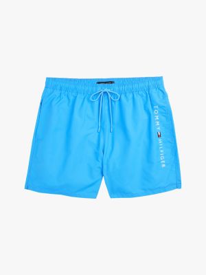 blau original mittellange badeshorts mit tunnelzug für herren - tommy hilfiger