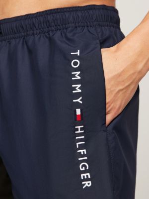 blau original mittellange badeshorts mit tunnelzug für herren - tommy hilfiger