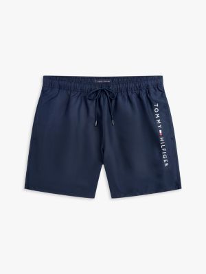 blau original mittellange badeshorts mit tunnelzug für herren - tommy hilfiger