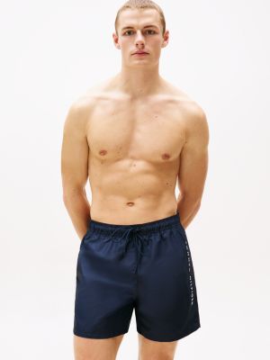 blue original drawstring mid length swim shorts for men tommy hilfiger