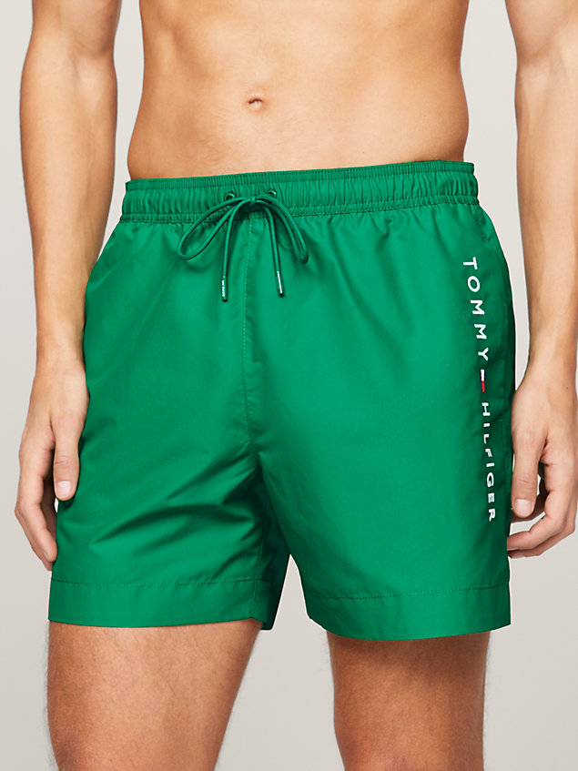 green szorty kąpielowe z logo original dla mężczyźni - tommy hilfiger