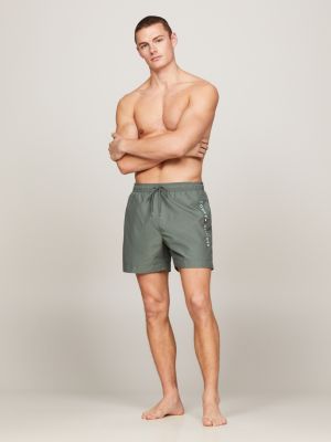 green th original drawstring mid length swim shorts for men tommy hilfiger