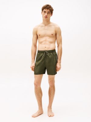 khaki original drawstring mid length swim shorts for men tommy hilfiger