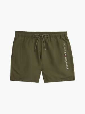 khaki original drawstring mid length swim shorts for men tommy hilfiger