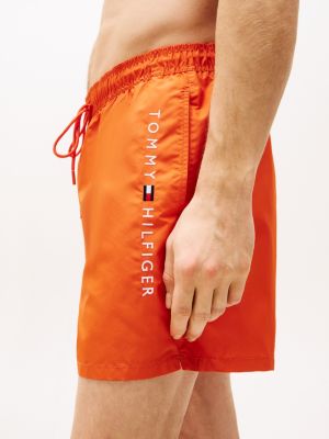 short de bain mi-long original à cordon orange pour hommes tommy hilfiger