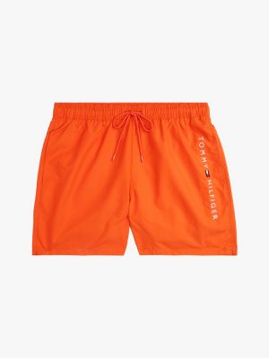 short de bain mi-long original à cordon orange pour hommes tommy hilfiger