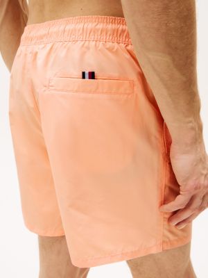 orange original drawstring mid length swim shorts for men tommy hilfiger