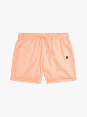 orange original drawstring mid length swim shorts for men tommy hilfiger