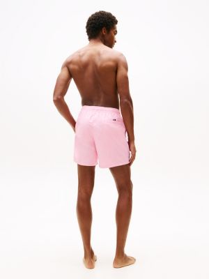 pink original drawstring mid length swim shorts for men tommy hilfiger