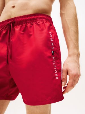 red original drawstring mid length swim shorts for men tommy hilfiger