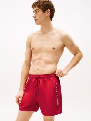 red original drawstring mid length swim shorts for men tommy hilfiger