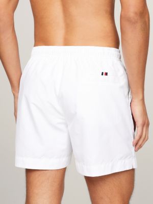 weiß original mittellange badeshorts mit tunnelzug für herren - tommy hilfiger