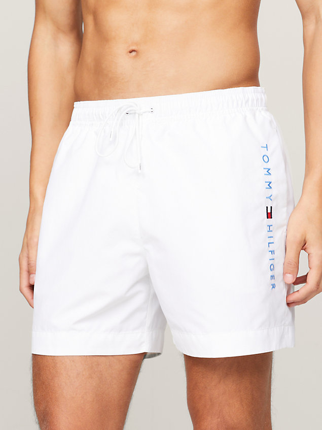 white szorty kąpielowe z logo original dla mężczyźni - tommy hilfiger