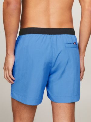 blue hilfiger flag mid length swim shorts for men tommy hilfiger