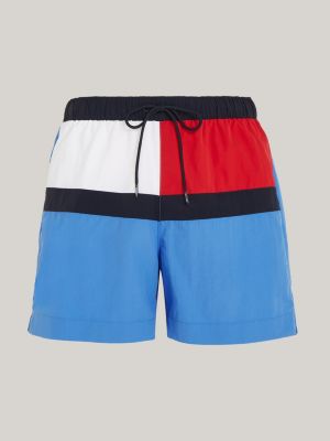 Hilfiger Flag Mid Length Swim Shorts Blue Tommy Hilfiger