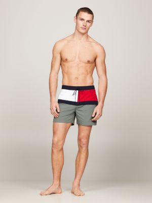 costume shorts media lunghezza con bandiera verde da uomini tommy hilfiger