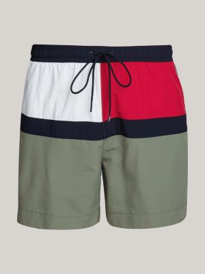 costume shorts media lunghezza con bandiera verde da uomini tommy hilfiger