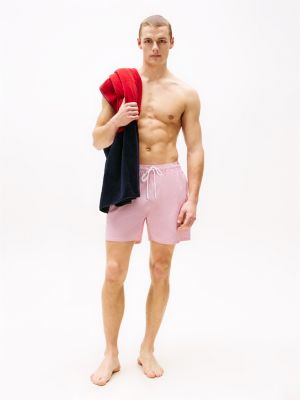 multi original stripe mid length swim shorts for men tommy hilfiger