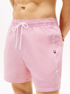 multi original stripe mid length swim shorts for men tommy hilfiger