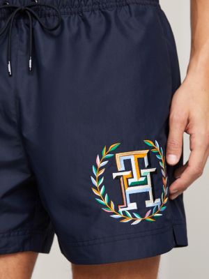 TH Monogram mittellange Badeshorts | Blau | Tommy Hilfiger