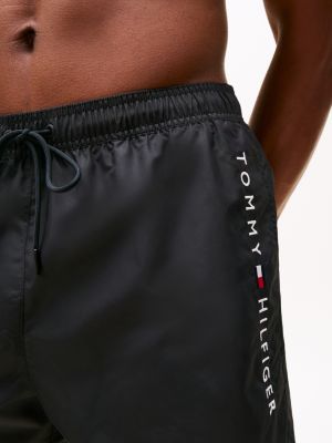 black original drawstring short swim shorts for men tommy hilfiger